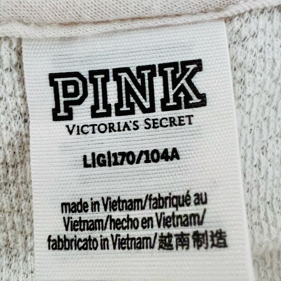 PINK by Victoria’s Secret Cropped Pullover in Cream and Black Color, Sz L - Picture 7 of 11